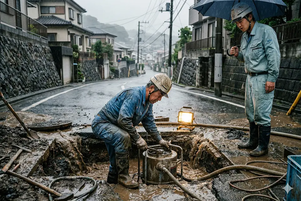 ドブ水でも、「仕事だから」